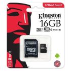 Kingston 16GB MICRO SDHC Canvas Select 80R CL10 UHS-I