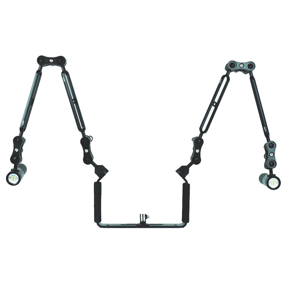 Double lightning set with Bigblue AL2600XWP LED with ball arm system